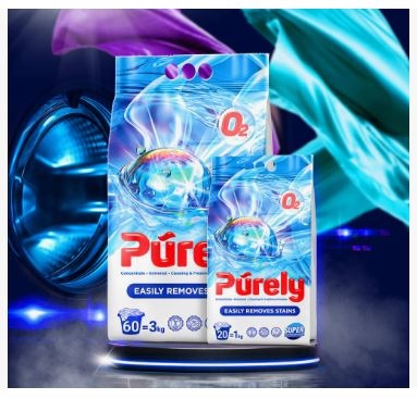 Стиральный порошок Purely с кислородным отбеливателем 3 кг. Стиральный порошок Purely с кислородным отбеливателем 3 кг.