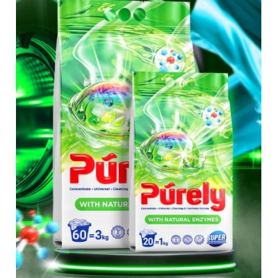 Стиральный порошок Purely с натуральными энзимами 3 кг. Стиральный порошок Purely с натуральными энзимами 3 кг.