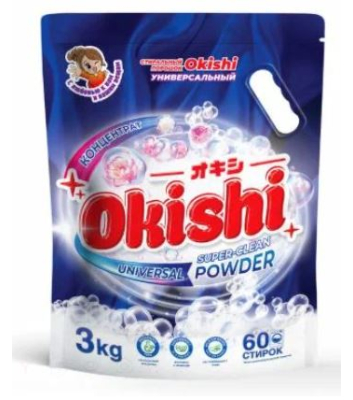 Okishi Стиральный порошок универсальный 3 кг Супер-чистота (зип пакет) Okishi Стиральный порошок универсальный 3 кг Супер-чистота (зип пакет)